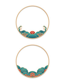 中国风国潮圆形边框