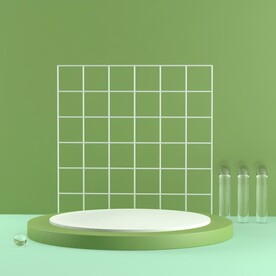 简约立体绿色展台