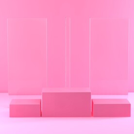 粉色简约立体展台