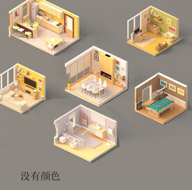 C4D模型小房间