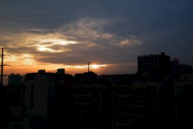 晚霞 城市 
