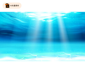 蓝色海底背景素材