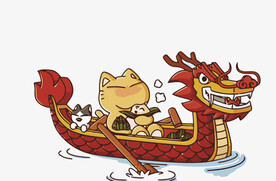 划龙舟吃粽子