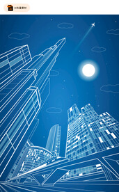 线描建筑矢量图