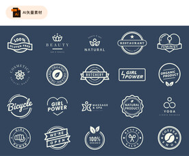 精致徽章标签矢量图