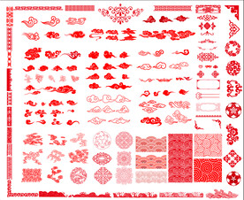 边框祥云花边底纹圆形