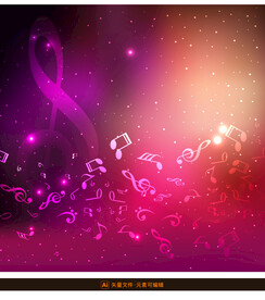 热情梦幻音符背景