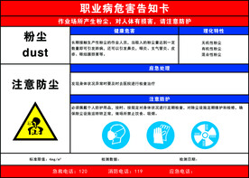 粉尘职业病告知牌