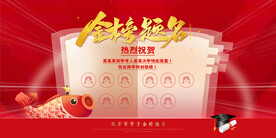 喜庆金榜题名高考喜报光荣榜展板