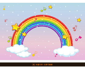 卡通彩虹背景