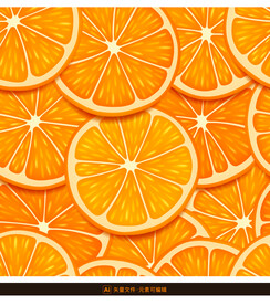 鲜橙切片矢量背景