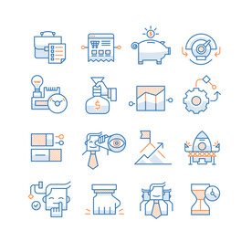 投资理财线条图标icon