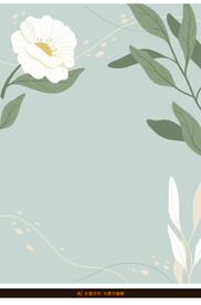 淡雅白色花朵海报