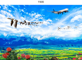 蓝天白云自然风景图片