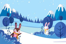 雪地里的兔子