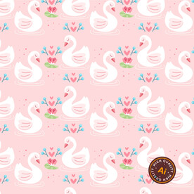 粉色天鹅矢量背景