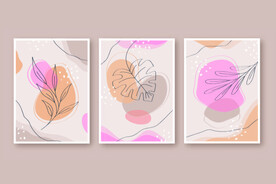 彩绘素描叶子矢量图