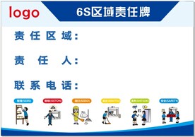 6S区域责任牌