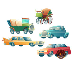 动漫卡通汽车插画