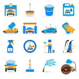 汽车清洁矢量图标