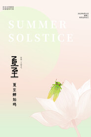 创意大气时尚夏至节日节气海报