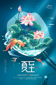 大气二十四节气之夏至宣传海报