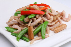 碧绿藕带炒爽肉