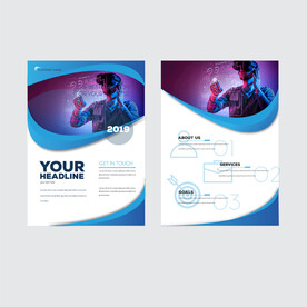 蓝色现代商业传单