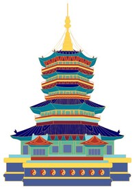 国潮中国风宝塔