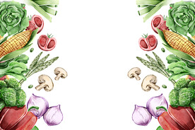 手绘生鲜蔬菜背景