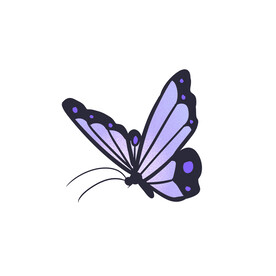 炫彩卡通花纹蝴蝶