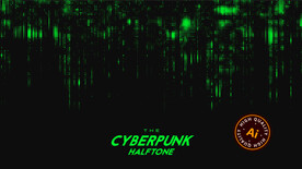 绿色赛博朋克背景