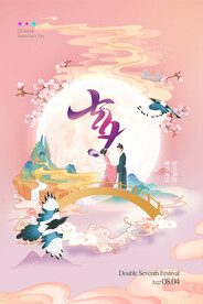 国潮中国风七夕创意海报