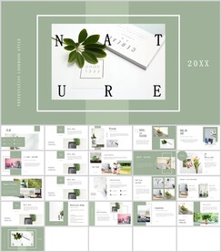 欧美小清新风绿植画报展示模板