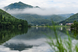 户外山峰山脉湖水自然