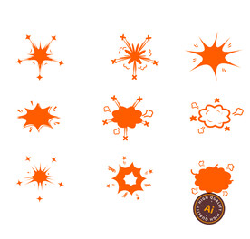 爆炸效果矢量素材