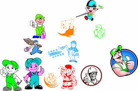 腻子粉工人  施工  瓷砖粘贴