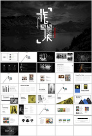 黑白极简风个人作品集展示模板 