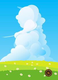 蓝天白云卡通背景