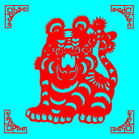 老虎剪纸