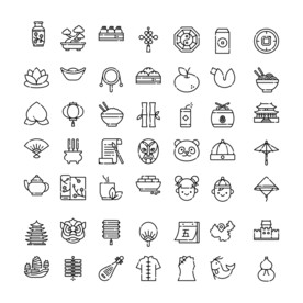 中式元素矢量图标