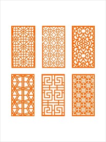 现代长方形花缎