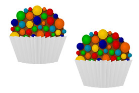 彩虹豆纸杯蛋糕