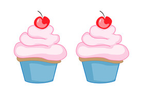 蓝色奶油纸杯蛋糕