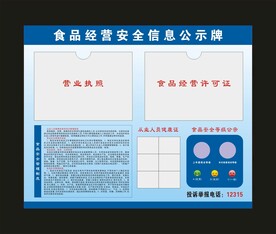 食品经营 公示牌