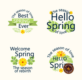春天花卉标签