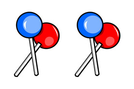 蓝色红色棒棒糖