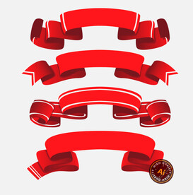 节日标题红丝带