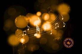 金色光晕和五线谱