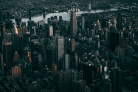 城市 纽约 鸟瞰 地平线 都市